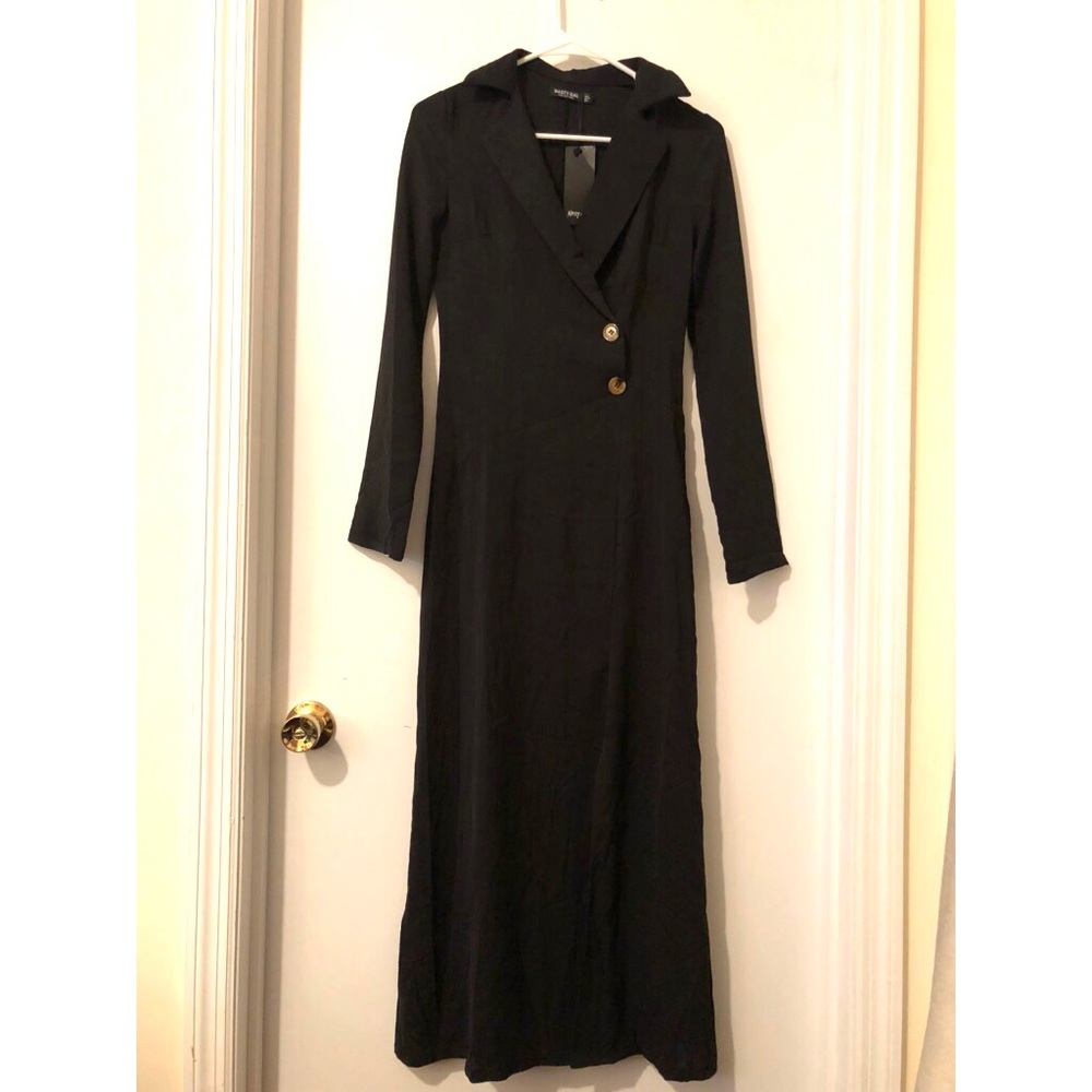 Nasty Gal Black Button Detail Shirt Midaxi Dress